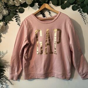 GAP Blush Sweatshirt with Metallic Gold Logo